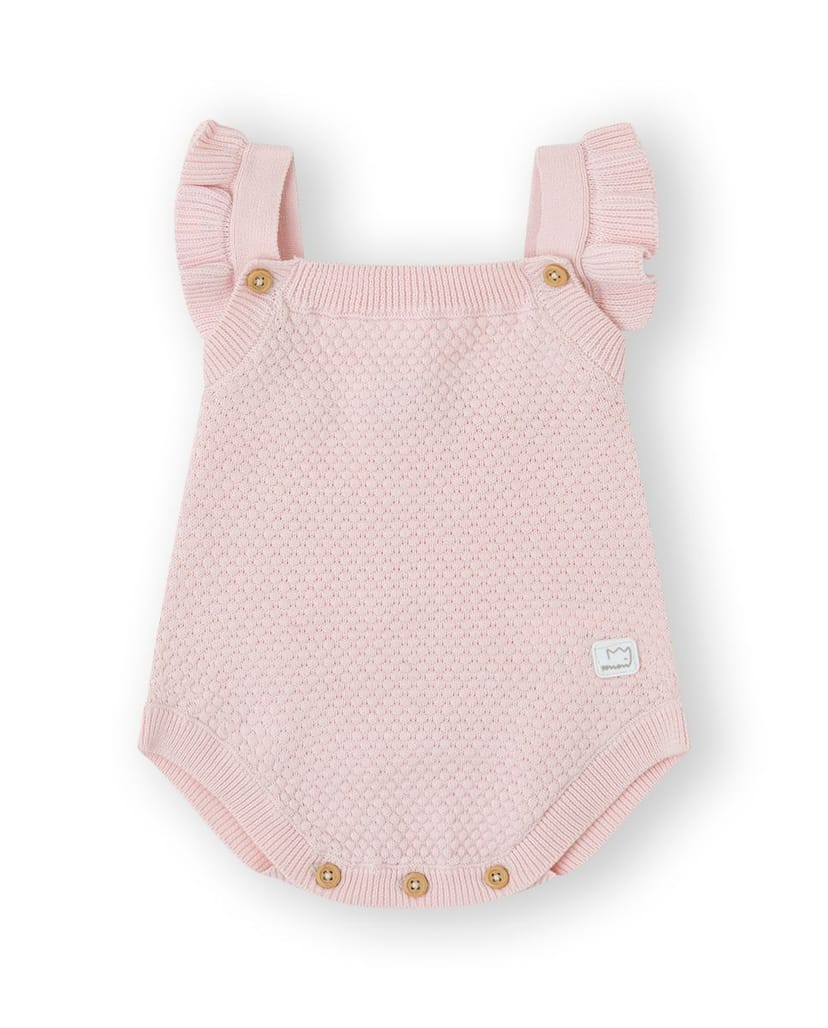 YATSI BABY Βρεφικό Καλοκαιρινό Αμάνικο Πλεκτό Φορμάκι Pink