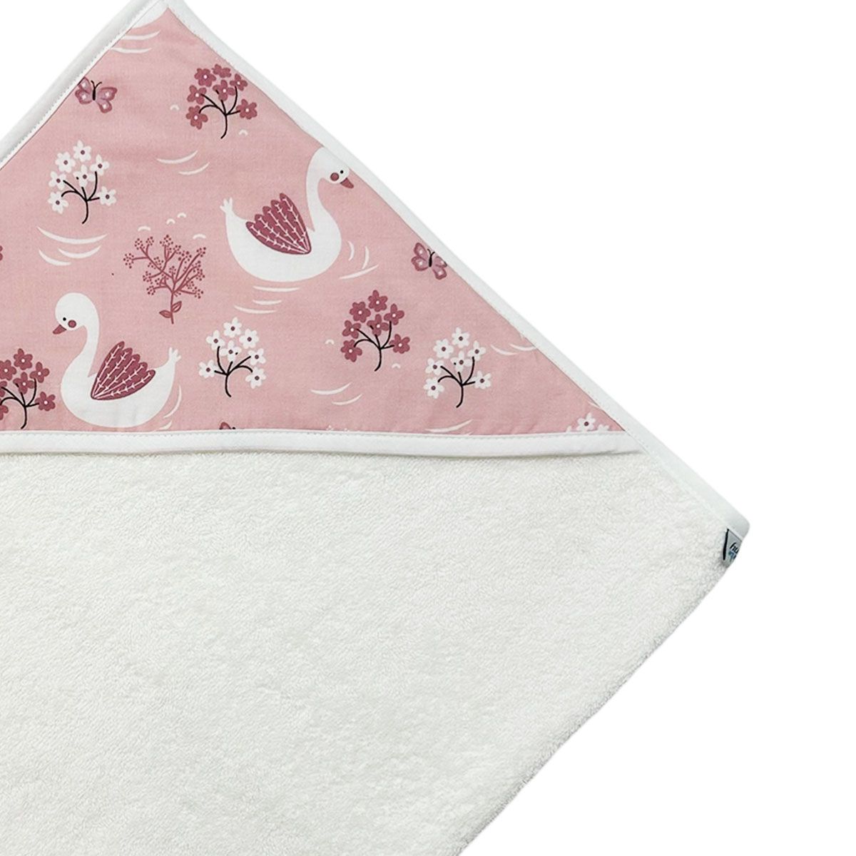 BUNNY BEBE Βρεφικό Μπουρνούζι Κάπα Κύκνος Ροζ