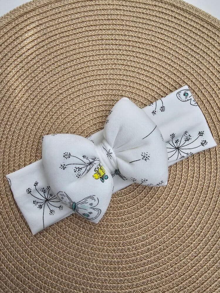 STAMATIS BEBE Βρεφική Κορδέλα Για Μωρά Με Μεγάλο Φιόγκο Aνεμώνες