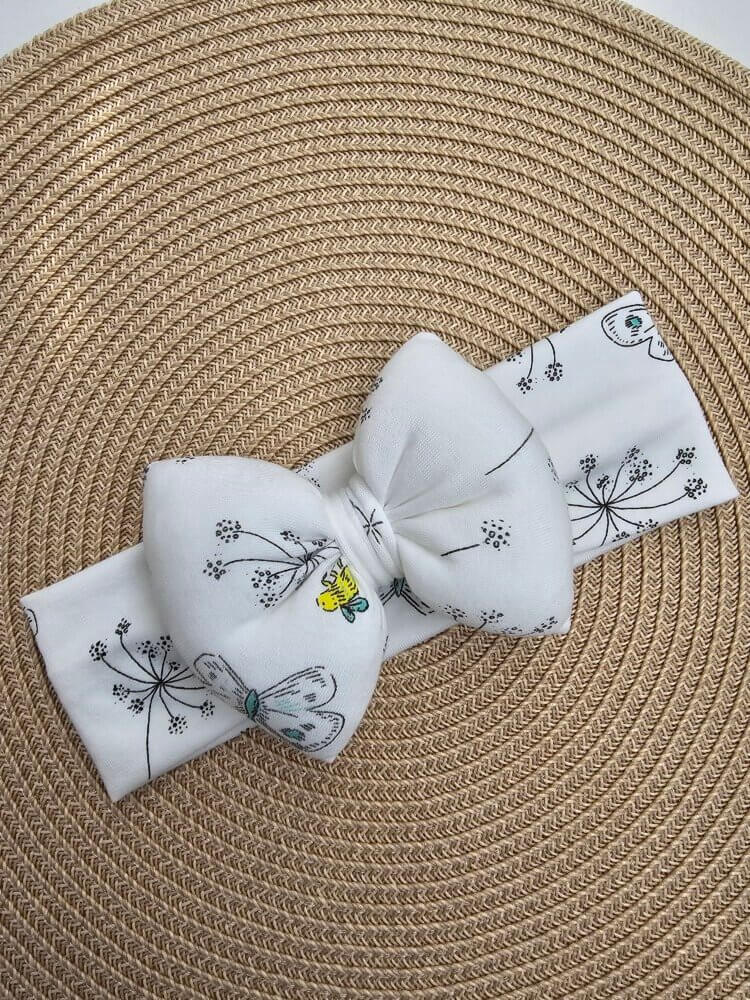 STAMATIS BEBE Βρεφική Κορδέλα Για Μωρά Με Μεγάλο Φιόγκο Aνεμώνες