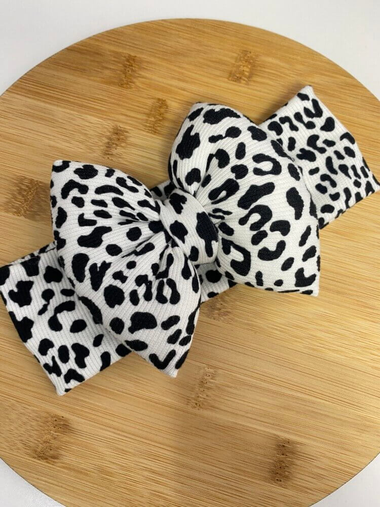 STAMATIS BEBE Βρεφική Κορδέλα Για Μωρά Με Μεγάλο Φιόγκο Black Animal Print