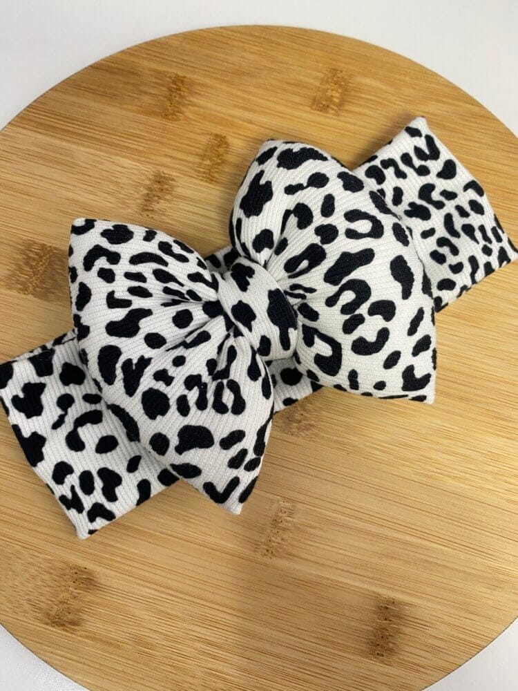 STAMATIS BEBE Βρεφική Κορδέλα Για Μωρά Με Μεγάλο Φιόγκο Black Animal Print