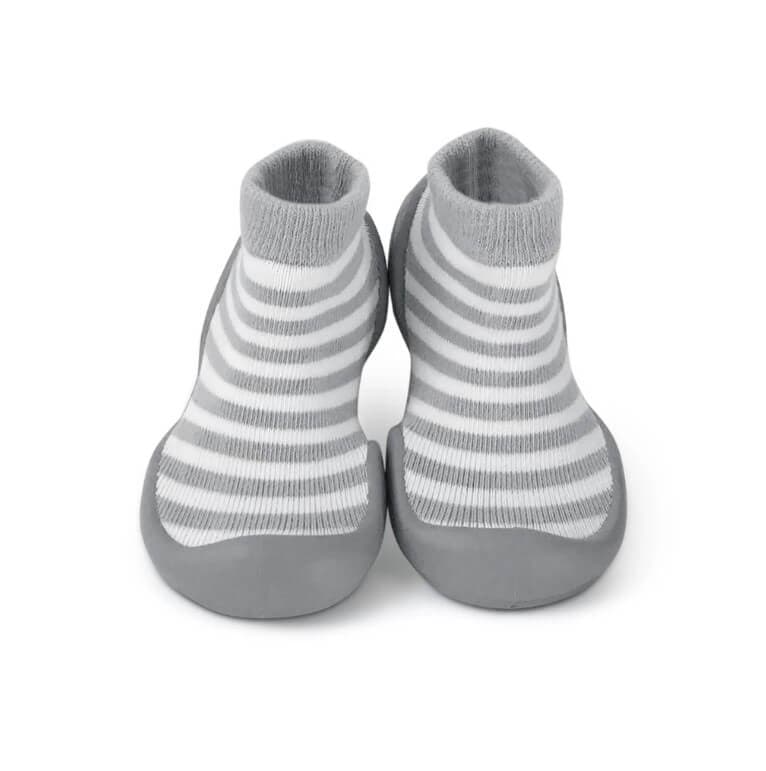 STEP ONS Καλτσοπαπουτσάκια Μωρού Γκρι Ρίγες (6-12 μηνών)