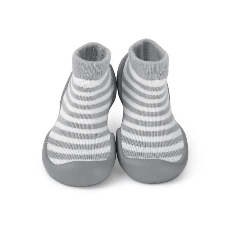 STEP ONS Καλτσοπαπουτσάκια Μωρού Γκρι Ρίγες (6-12 μηνών)