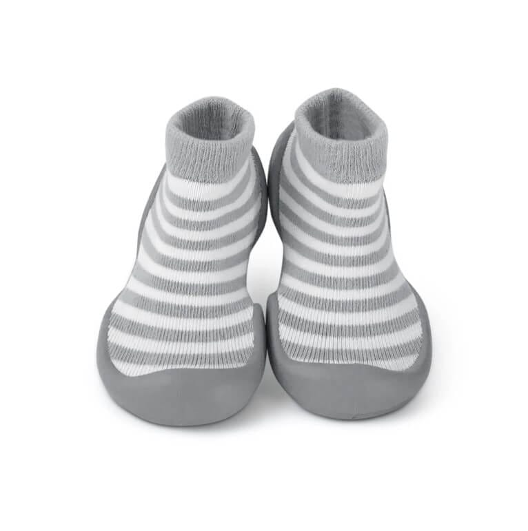 STEP ONS Καλτσοπαπουτσάκια Μωρού Γκρι Ρίγες (6-12 μηνών)