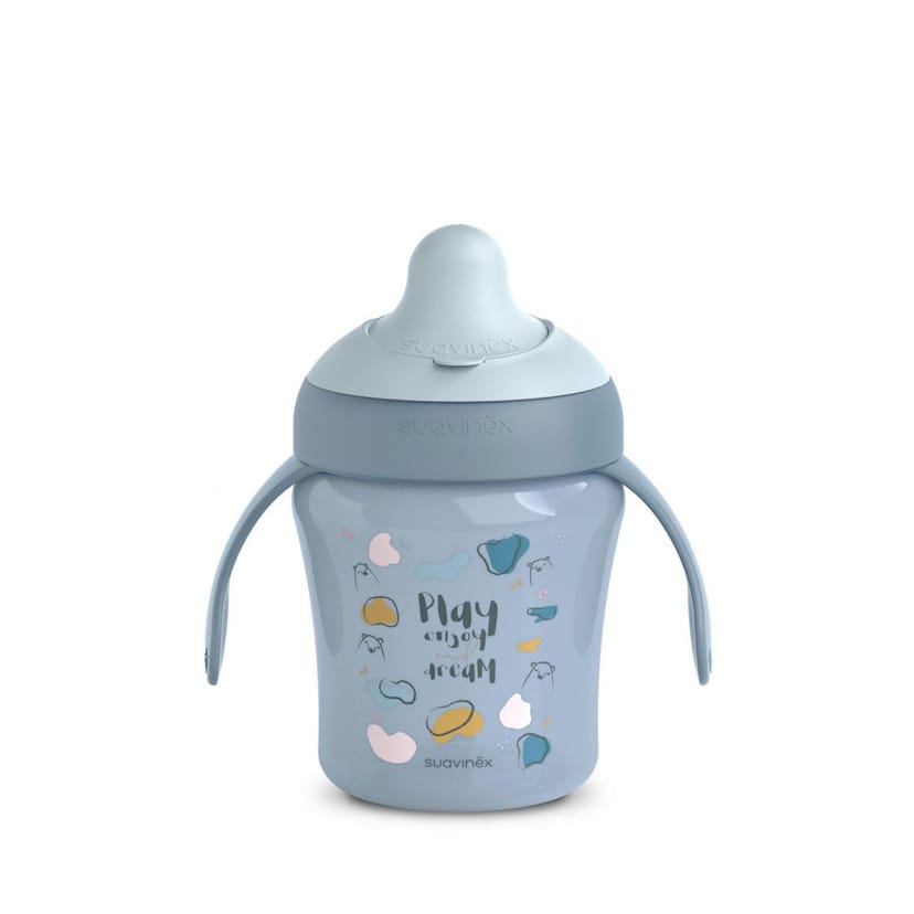 SUAVINEX Εκπαιδευτικό Ποτηράκι Με Σκληρό Στόμιο Bear Blue 200ml (6+ μηνών)