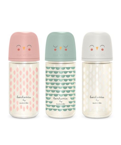 SUAVINEX Γυάλινο Μπιμπερό Με Θηλή Σιλικόνης SX-Pro Physio Pink 240ml (3+ μηνών)