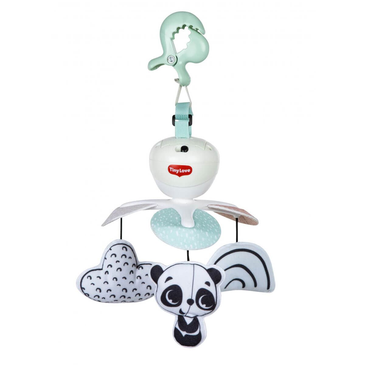 TINY LOVE Περιστρεφόμενο Μουσικό Φορητό Παιχνίδι Take Along Black & White (3 Σε 1)