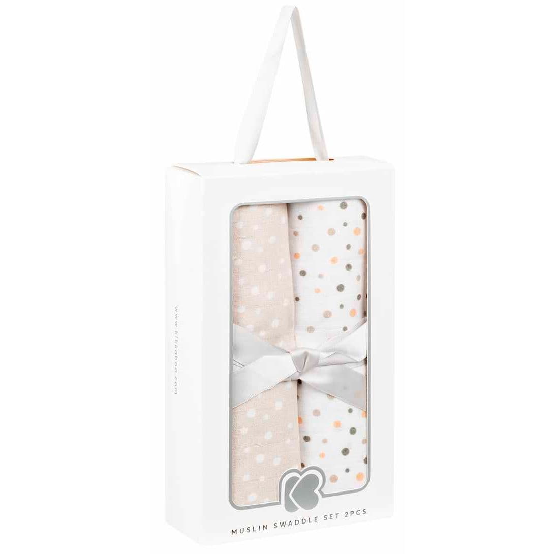 KIKKA BOO Σετ Πάνες Αγκαλιάς Μουσελίνα Dots Beige
