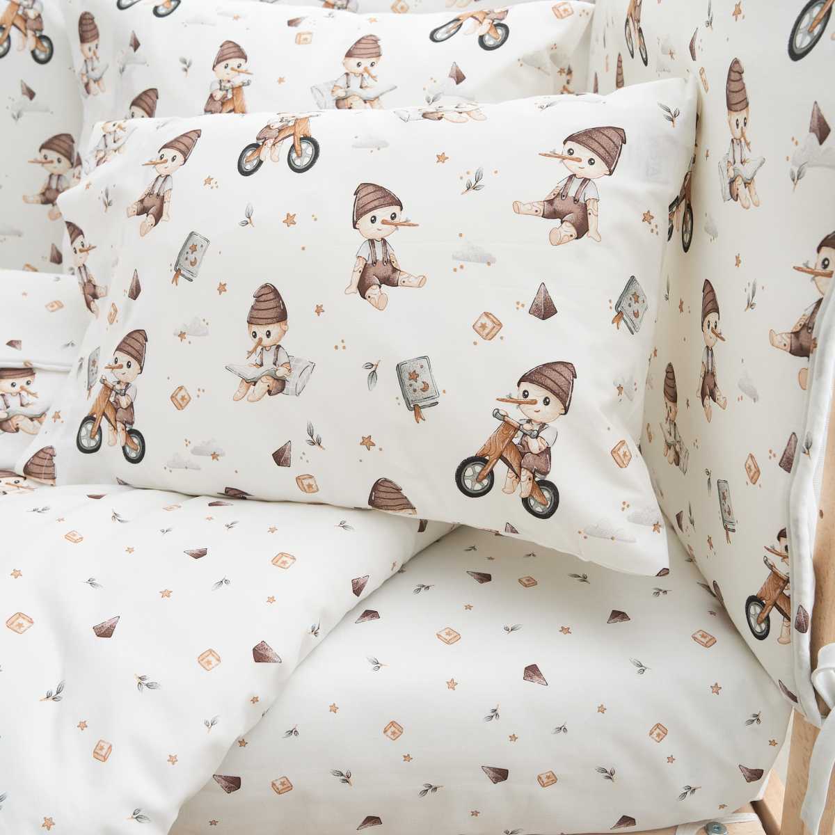 VESTA HOME Σετ Σεντόνια Λίκνου Pinocchio (3 Τεμάχια)