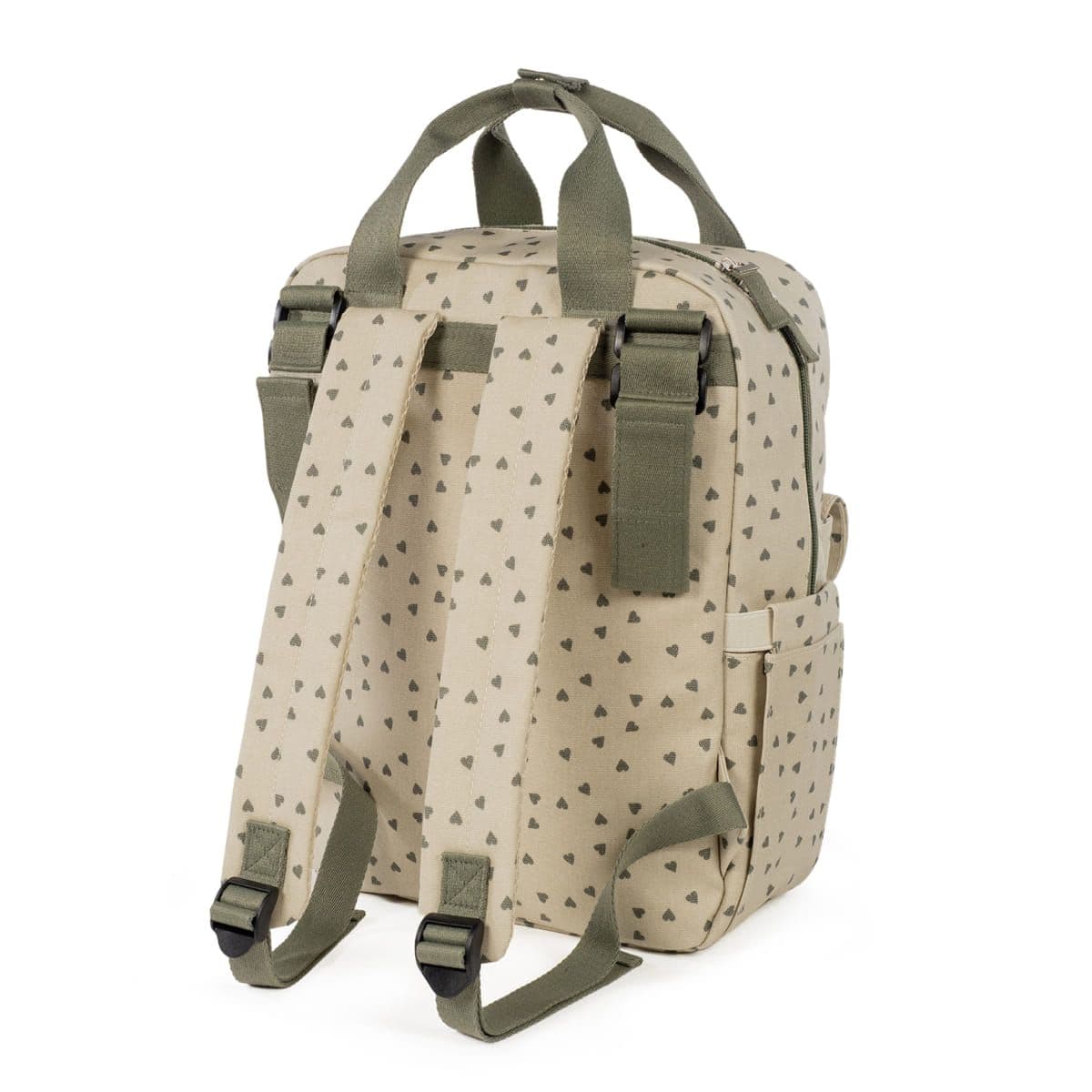 WALKING MUM Τσάντα Αλλαξιέρα Πλάτης Μαμάς Backpack Poppy Olive Hearts