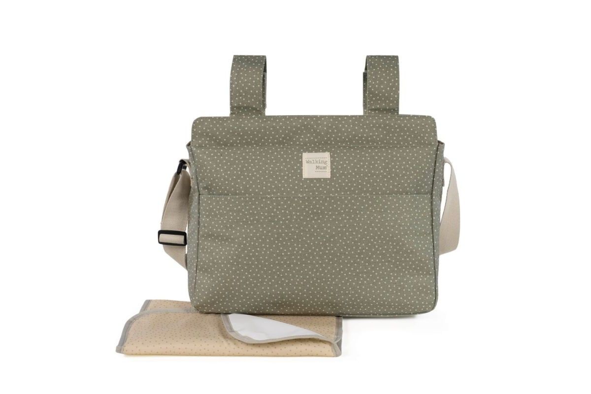 WALKING MUM Τσάντα Αλλαξιέρα Μαμάς Poppy Olive Πουά