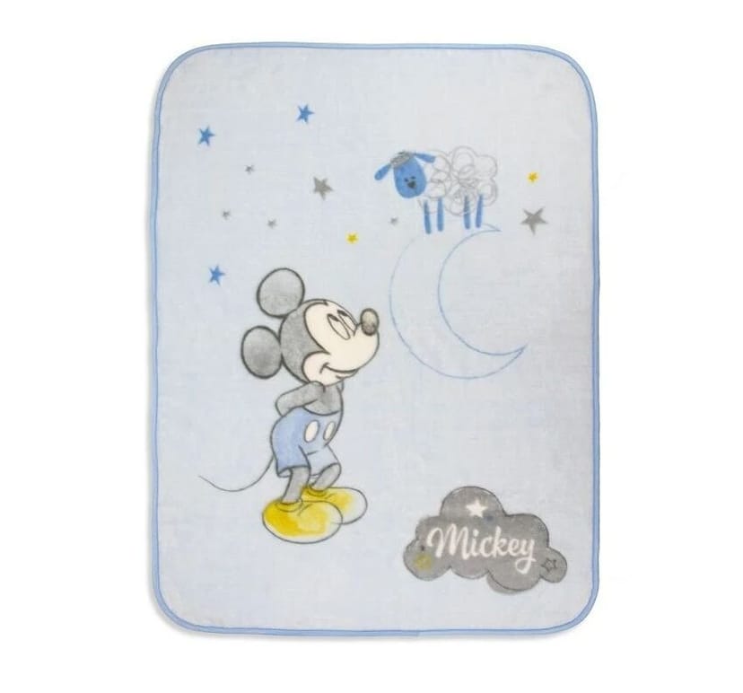 INTERBABY Βελουτέ Κουβέρτα Κούνιας Disney Mickey Counting Sheep (110×140cm)