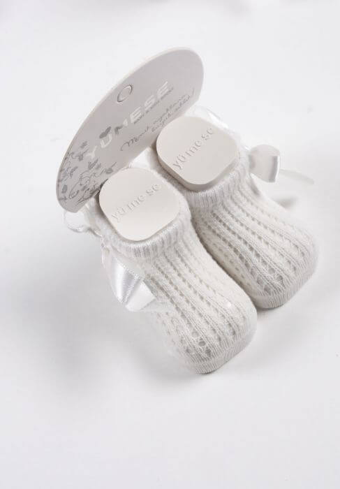 YUMESE Βρεφικά Κεντημένα Καλτσάκια Με Φιόγκο (0-6 μηνών)