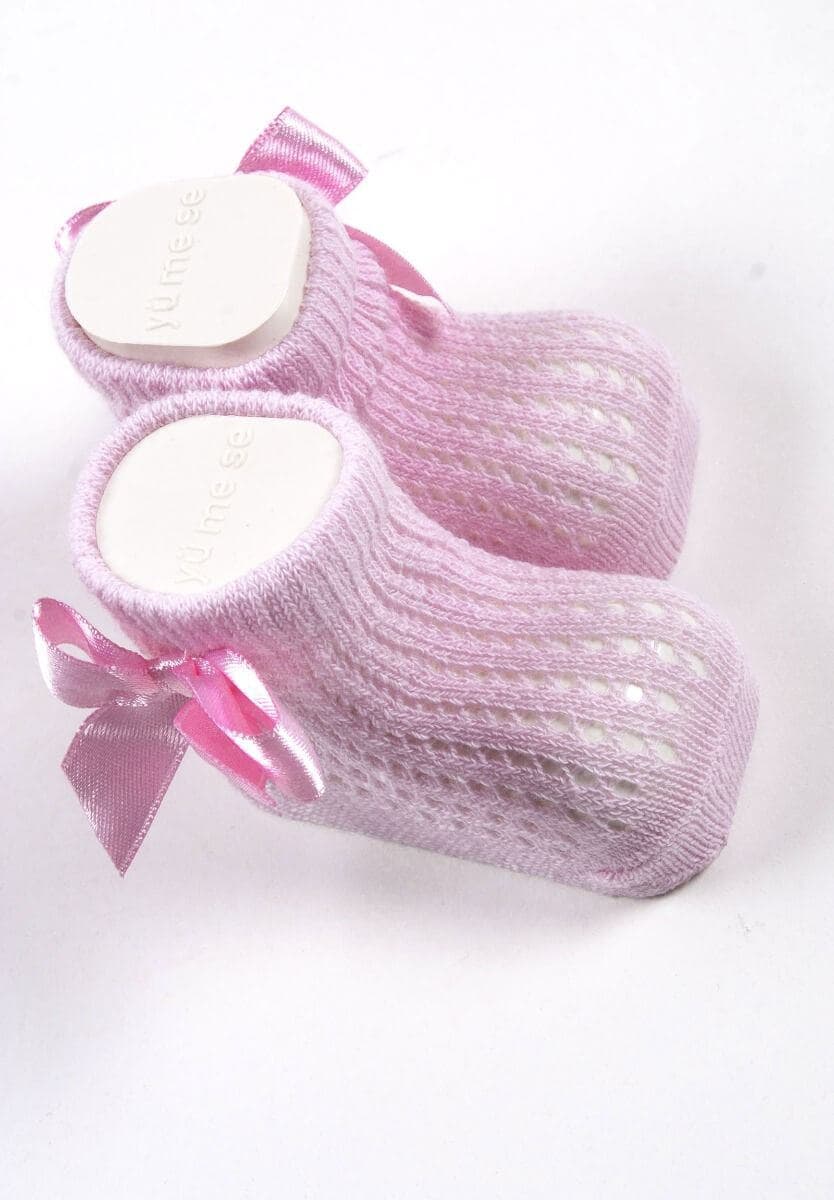 YUMESE Βρεφικά Κεντημένα Καλτσάκια Με Φιόγκο (0-6 μηνών)